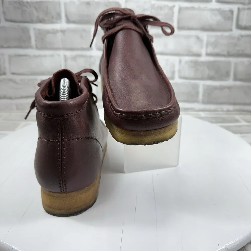 Clarks Original Men's Size 8 Burgundy Leather Lace Up Wallabee Boots